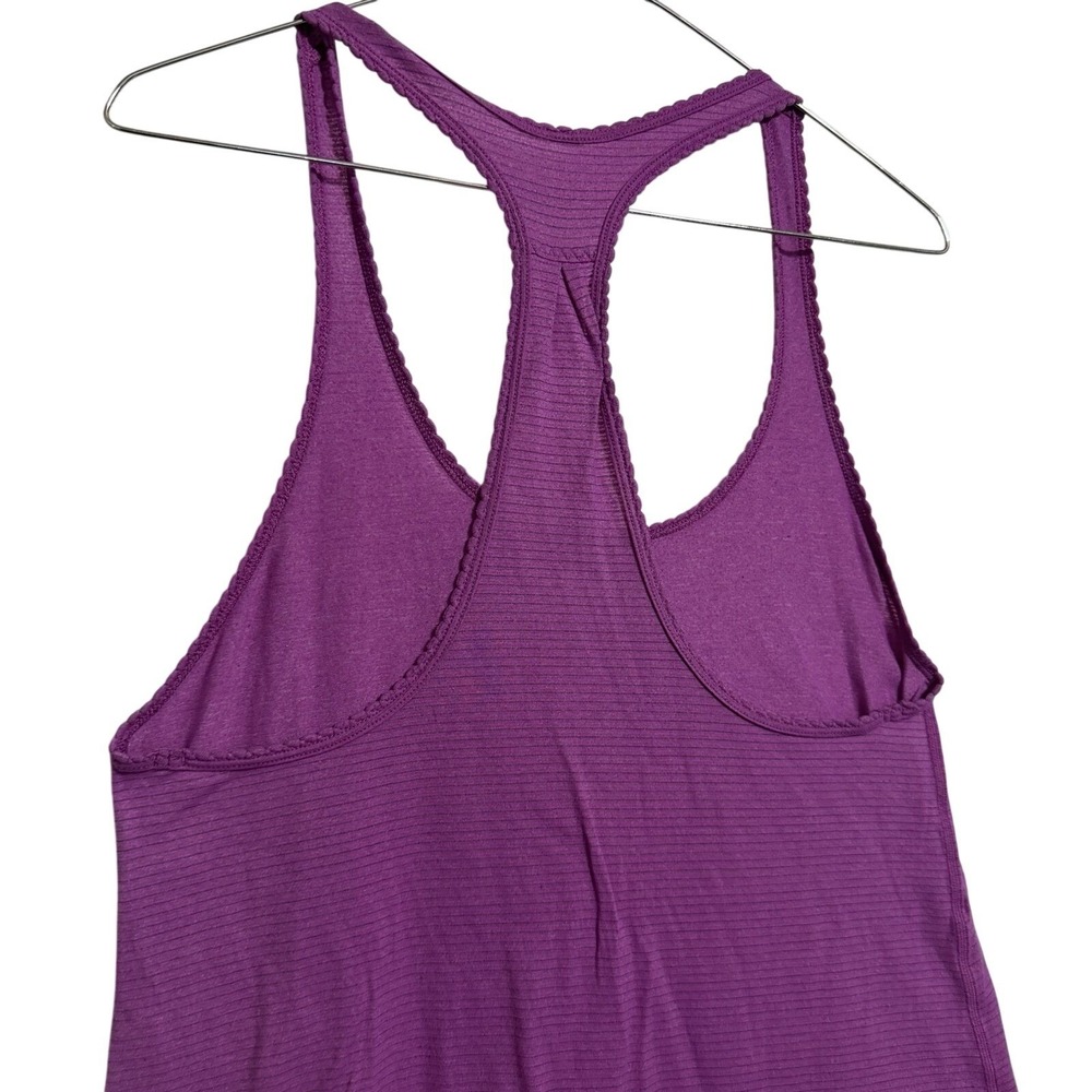 Lululemon Purple Striped Racerback Tank Top Athletic Workout Women 4-6 - Picture 7 of 8